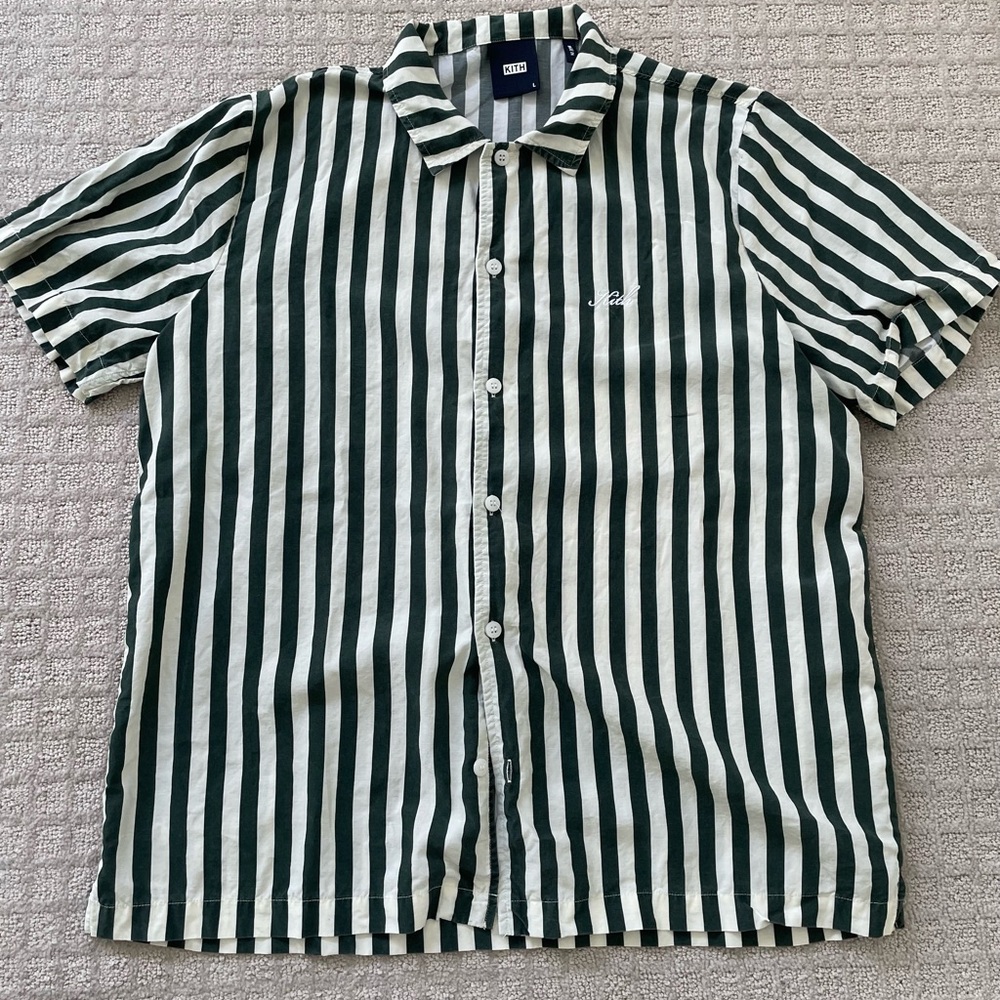 Kith Striped Thompson Camp Collar Shirt agate